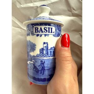 Spode Blue Italian Basil Spice Jar NEW